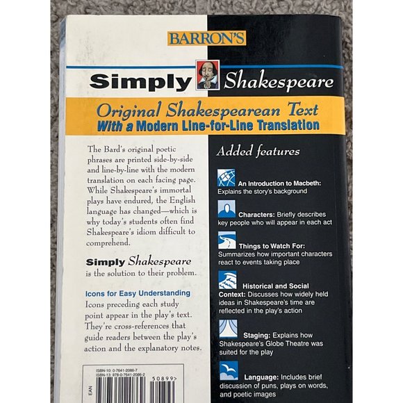 Original Shakespeare Text With A Modern Line for Line Translation by Macbeth (20 - Picture 2 of 2